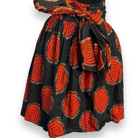 Handmade Knee Length African Print Belted Skirt Women's 1X Multicolored Casual - Picture 8 of 9